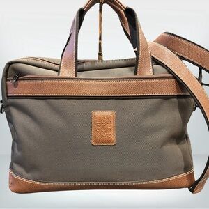 Longchamp Unisex Canvas and Leather New Briefcase NWOT